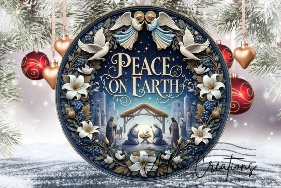 Download Peace on Earth Angel Christmas Round Png - Earth Collection