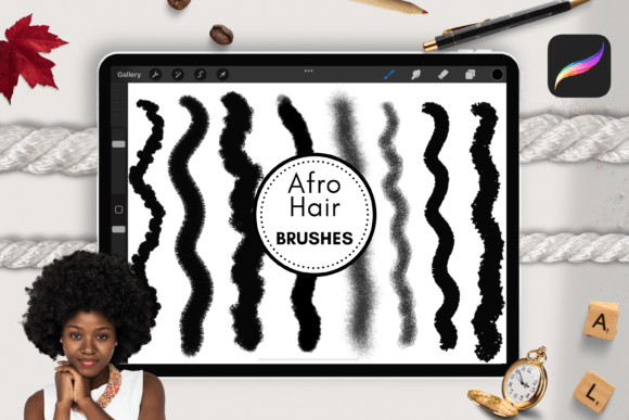 Download Afro Hair Procreate Brushes - Brush Collection