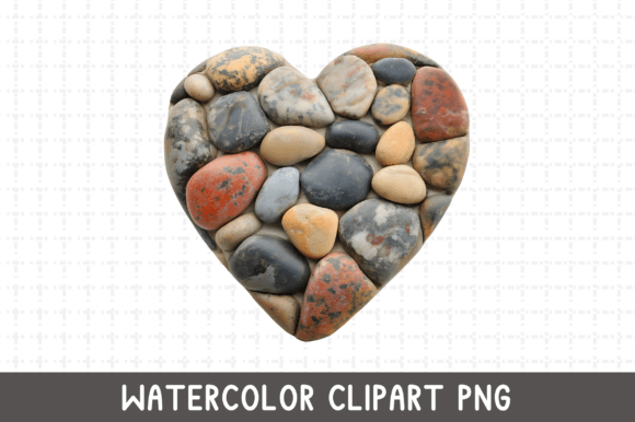 Download Pebble Shape Heart Watercolor PNG - Premium Resources